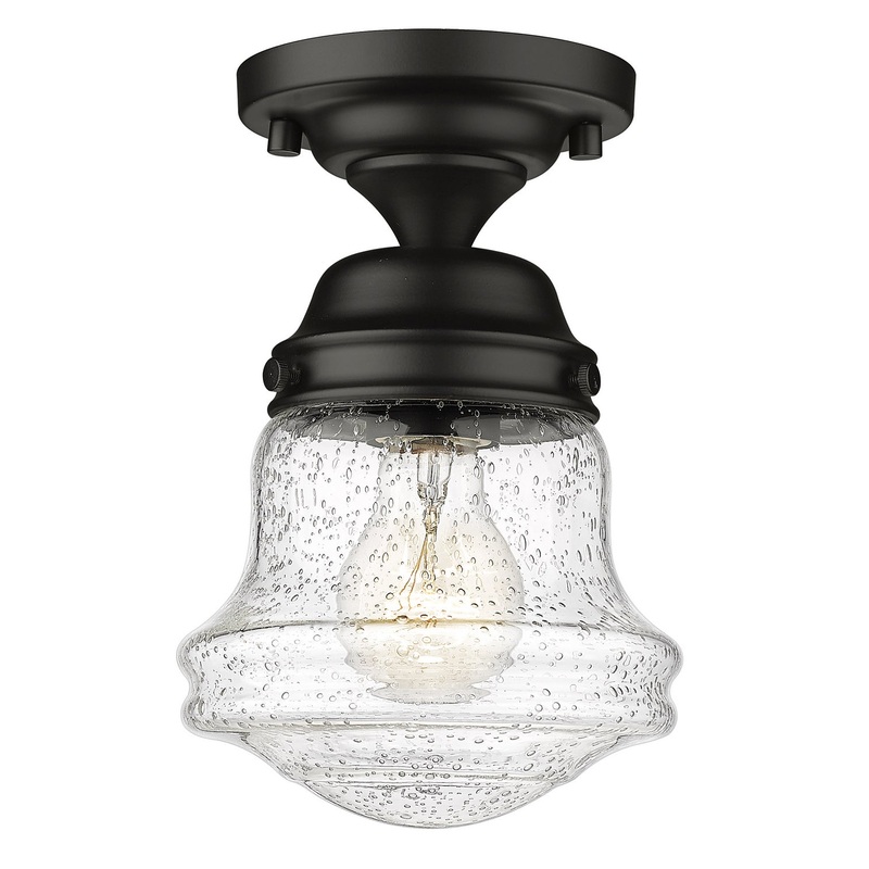 Z-Lite 736F1-MB Vaughn One Light Flush Mount, Matte Black
