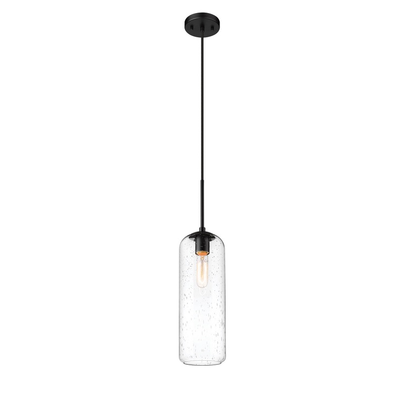 Z-Lite 738P22-MB Monty One Light Pendant, Matte Black