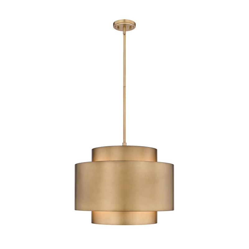 Z-Lite 739P24-RB Harlech Three Light Pendant, Rubbed Brass
