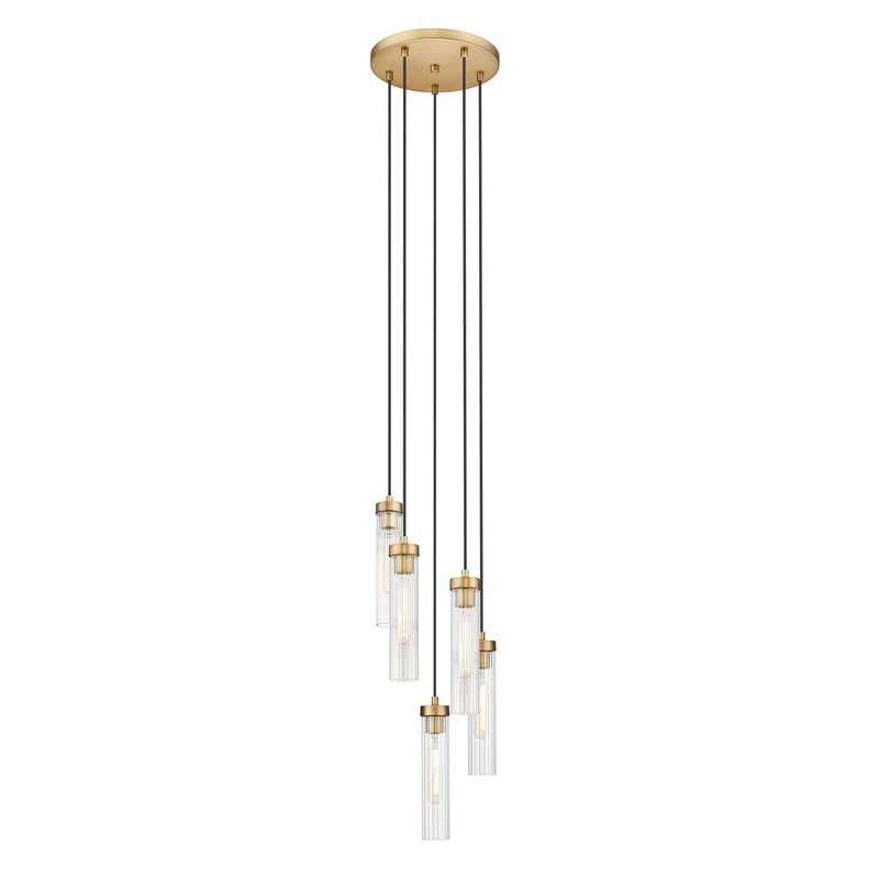 Z-Lite 740P-5R-RB Beau Five Light Chandelier, Rubbed Brass