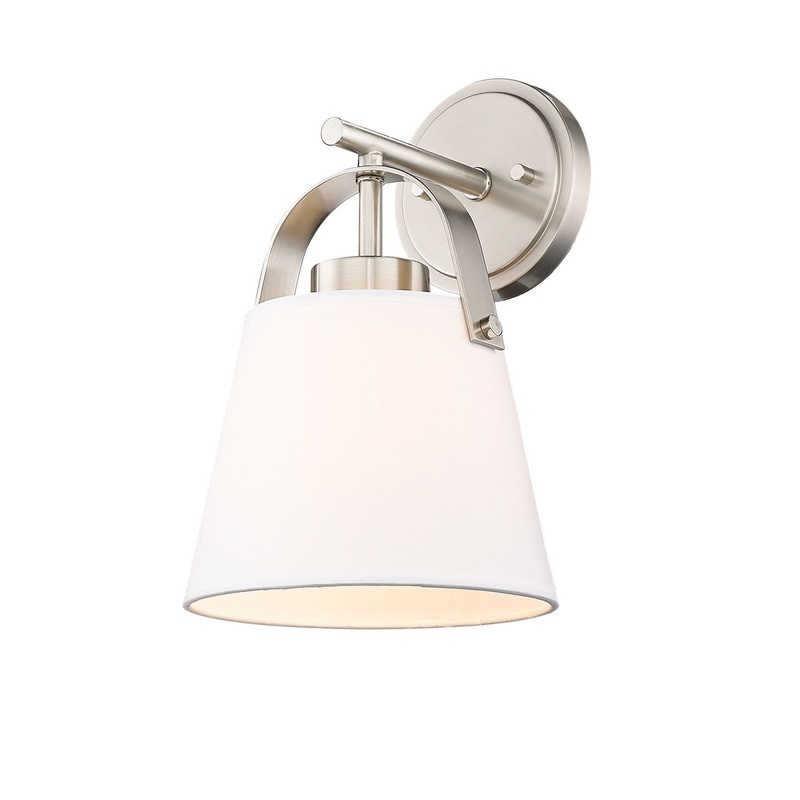 Z-Lite 743-1S-BN Z-Studio Linen Pendant One Light Wall Sconce, Brushed Nickel