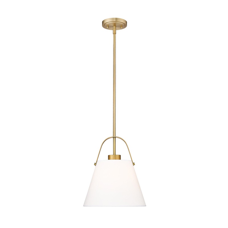 Z-Lite 743P12-HBR Z-Studio Linen Pendant One Light Pendant, Heritage Brass