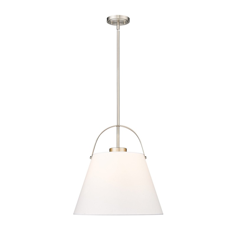 Z-Lite 743P18-BN Z-Studio Linen Pendant One Light Pendant, Brushed Nickel