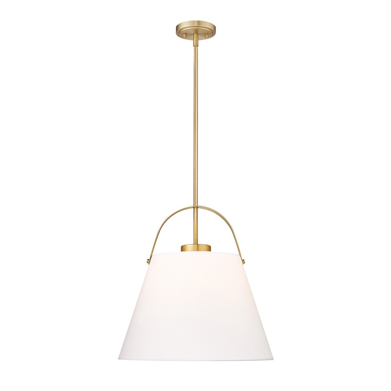 Z-Lite 743P18-HBR Z-Studio Linen Pendant One Light Pendant, Heritage Brass