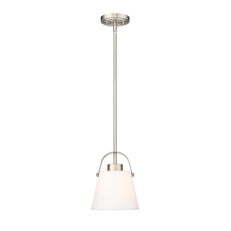 Z-Lite 743P8-BN Z-Studio Linen Pendant One Light Pendant, Brushed Nickel