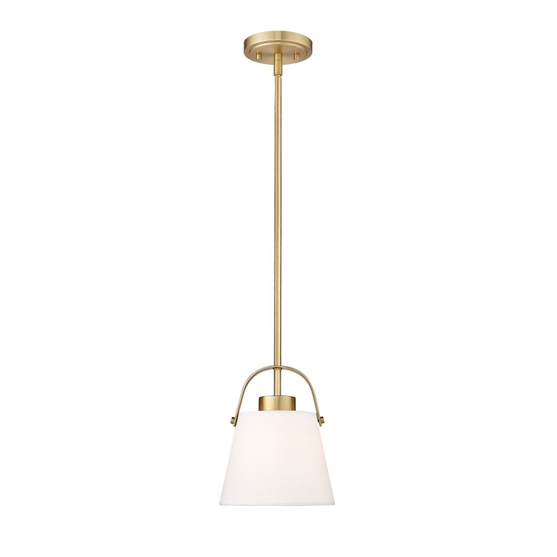 Z-Lite 743P8-HBR Z-Studio Linen Pendant One Light Pendant, Heritage Brass