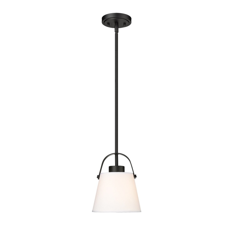 Z-Lite 743P8-MB Z-Studio Linen Pendant One Light Pendant, Matte Black