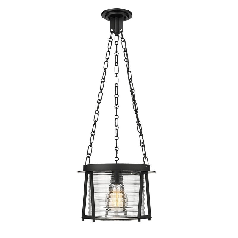 Z-Lite 7503P13-MB Cape Harbor Pendant One Light Pendant, Matte Black