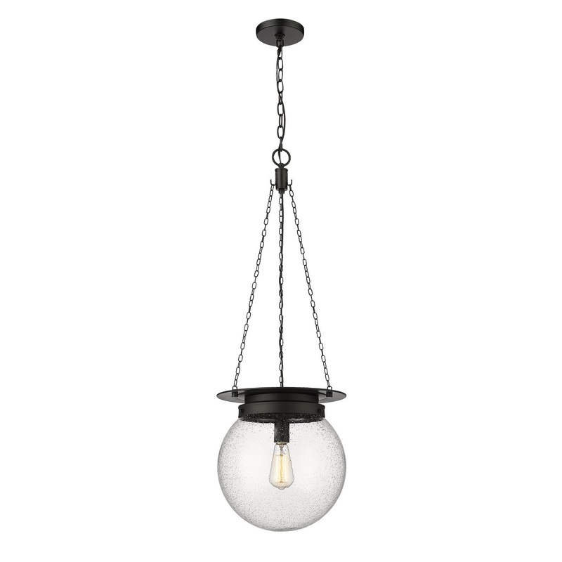 Z-Lite 7506P13-MB Calhoun One Light Pendant, Matte black