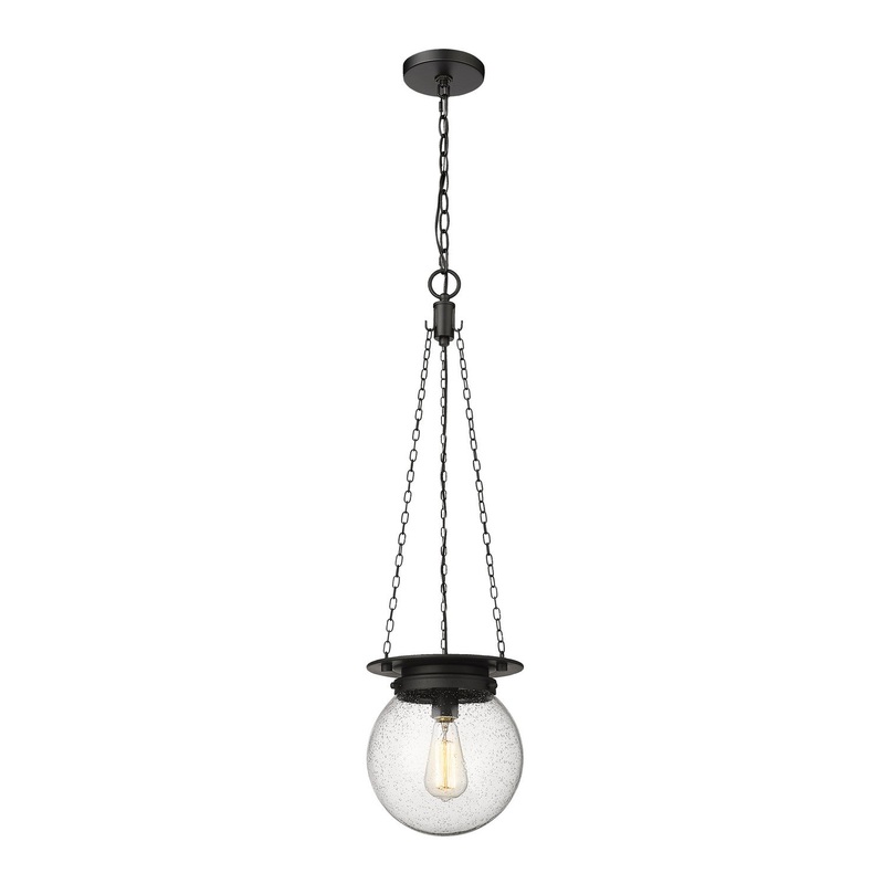 Z-Lite 7506P9-MB Calhoun One Light Pendant, Matte black