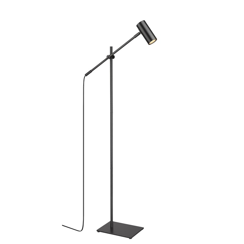 Z-Lite 814FL-MB Calumet One Light Floor Lamp, Matte Black