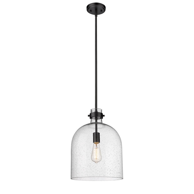 Z-Lite 817-12MB Pearson One Light Pendant, Matte Black