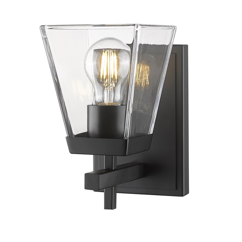 Z-Lite 819-1S-MB Lauren One Light Wall Sconce, Matte Black
