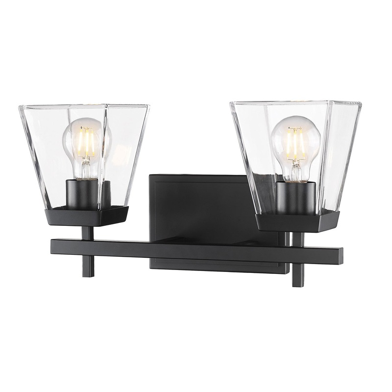 Z-Lite 819-2V-MB Lauren Two Light Vanity, Matte Black