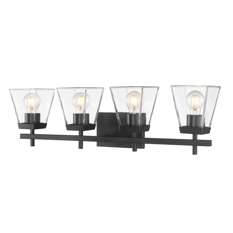 Z-Lite 819-4V-MB Lauren Four Light Vanity, Matte Black