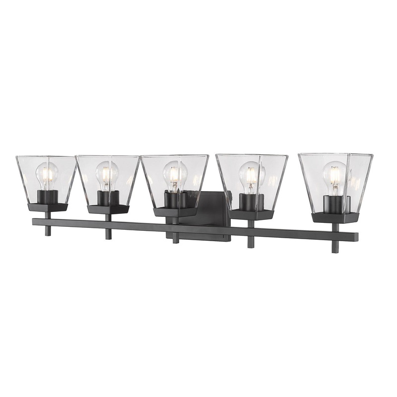 Z-Lite 819-5V-MB Lauren Five Light Vanity, Matte Black