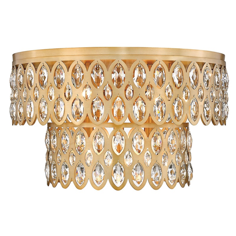 Z-Lite 822F20-HB Dealey Nine Light Flush Mount, Heirloom Brass