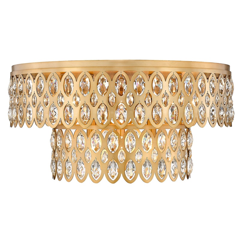Z-Lite 822F24-HB Dealey 12 Light Flush Mount, Heirloom Brass