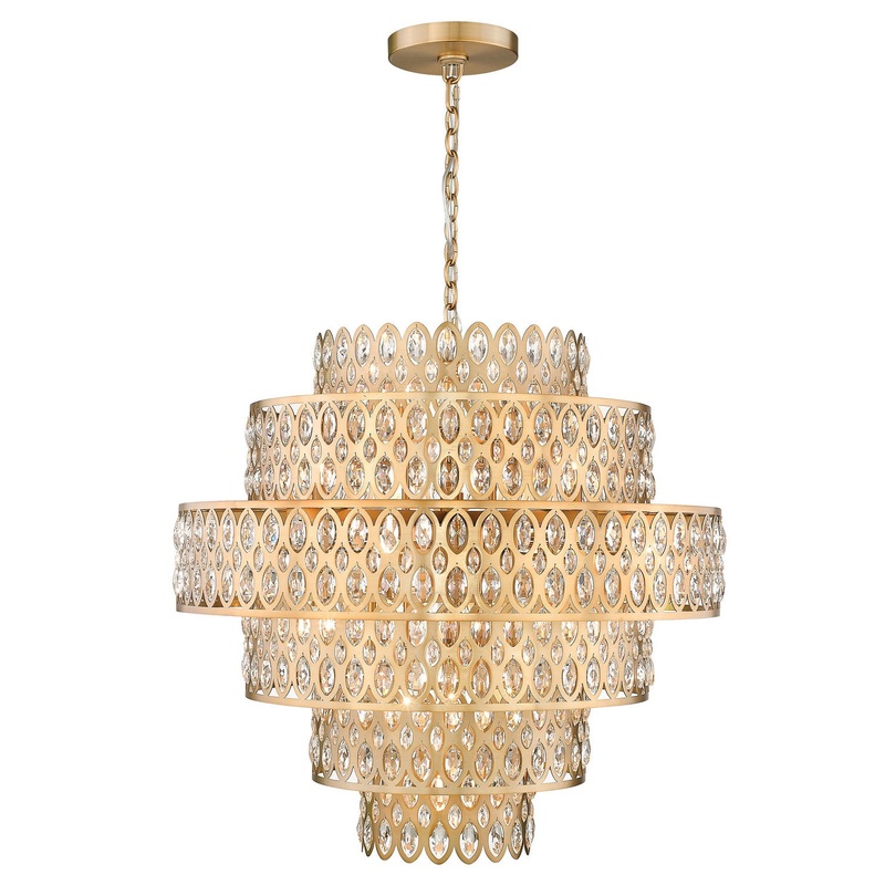 Z-Lite 822P32-HB Dealey 17 Light Pendant, Heirloom Brass