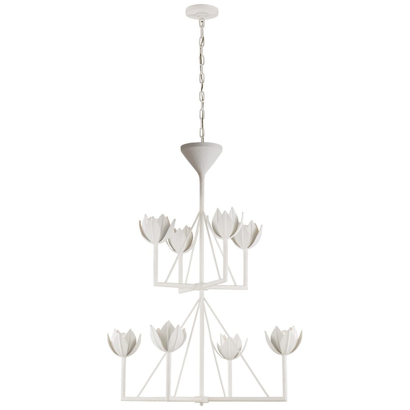 Alberto Eight Light Chandelier, Plaster White