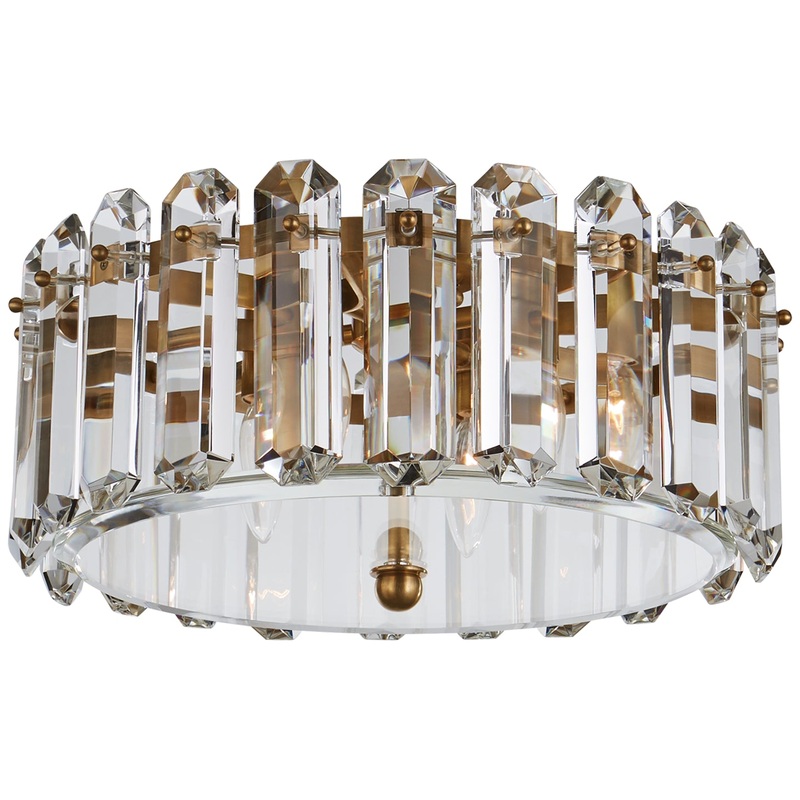 Bonnington Four Light Flush Mount, Hand-Rubbed Antique Brass