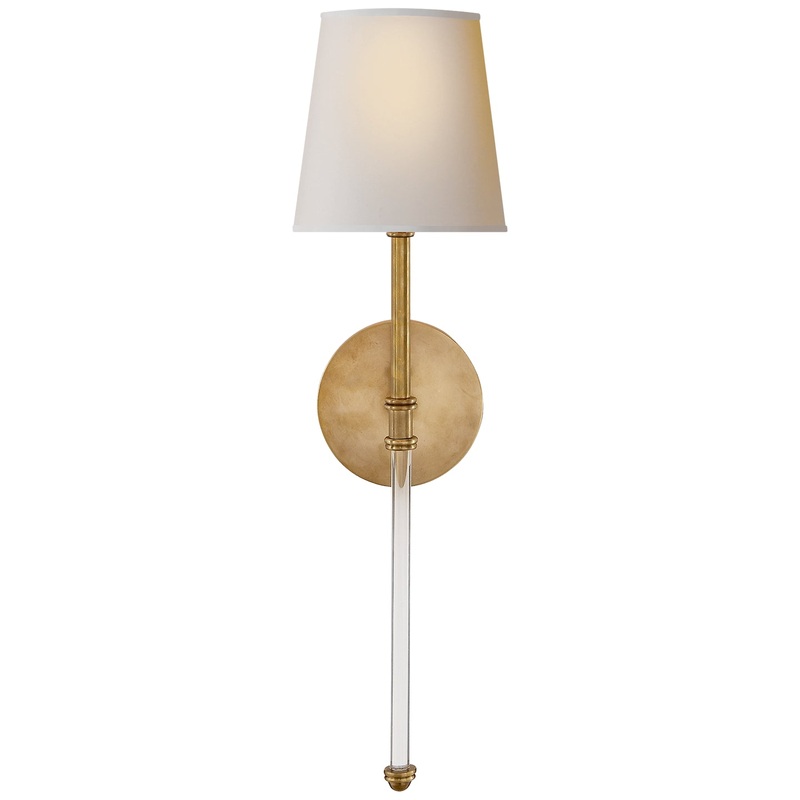 Camille One Light Wall Sconce, Hand-Rubbed Antique Brass