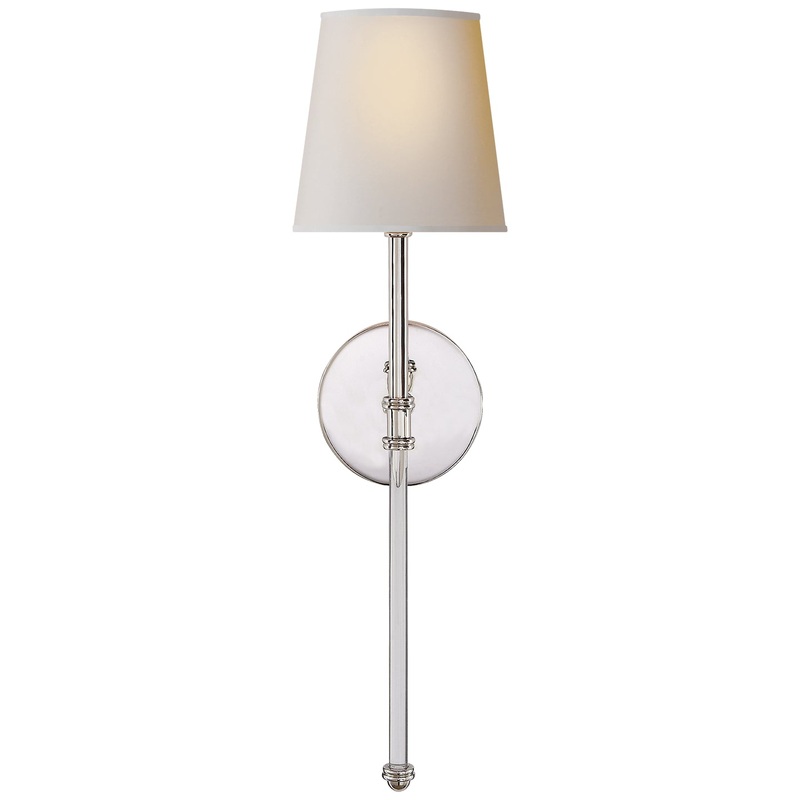 Camille One Light Wall Sconce, Polished Nickel
