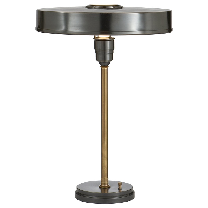 Carlo One Light Table Lamp, Bronze With Antique Brass