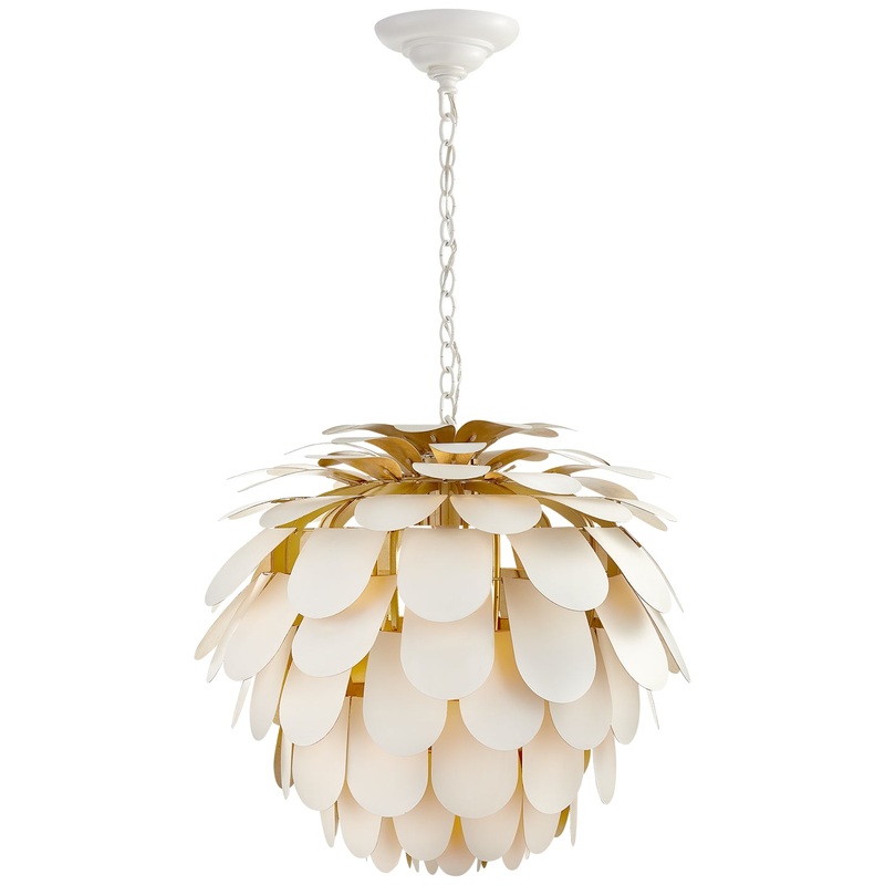 Cynara One Light Chandelier, Plaster White