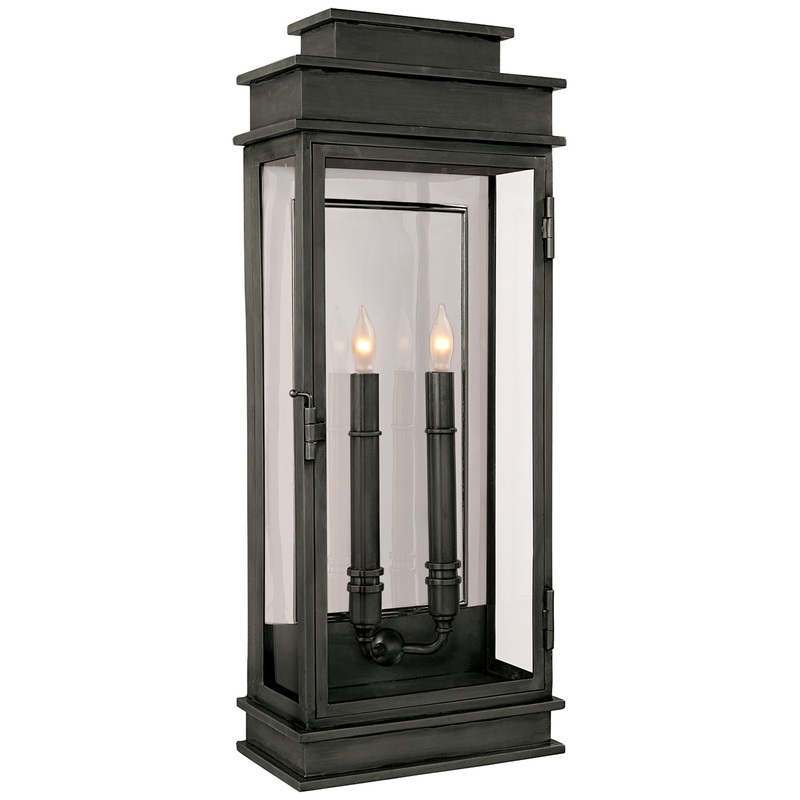 Linear Lantern Two Light Wall Sconce, Bronze