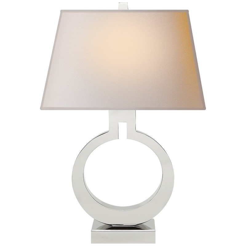 Ring One Light Table Lamp, Polished Nickel