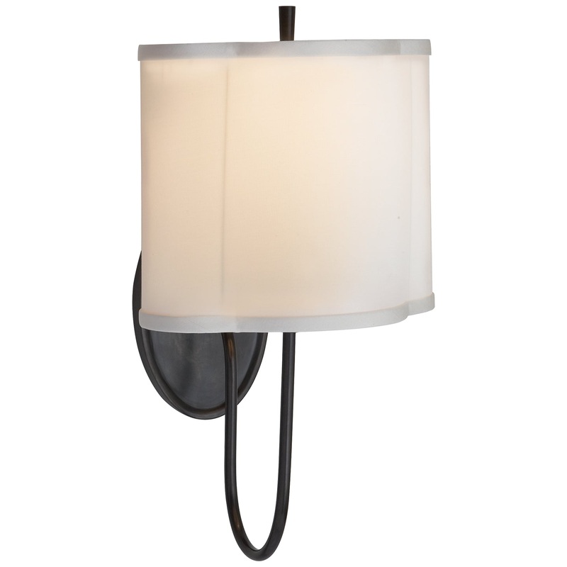 Simple Scallop One Light Wall Sconce, Bronze