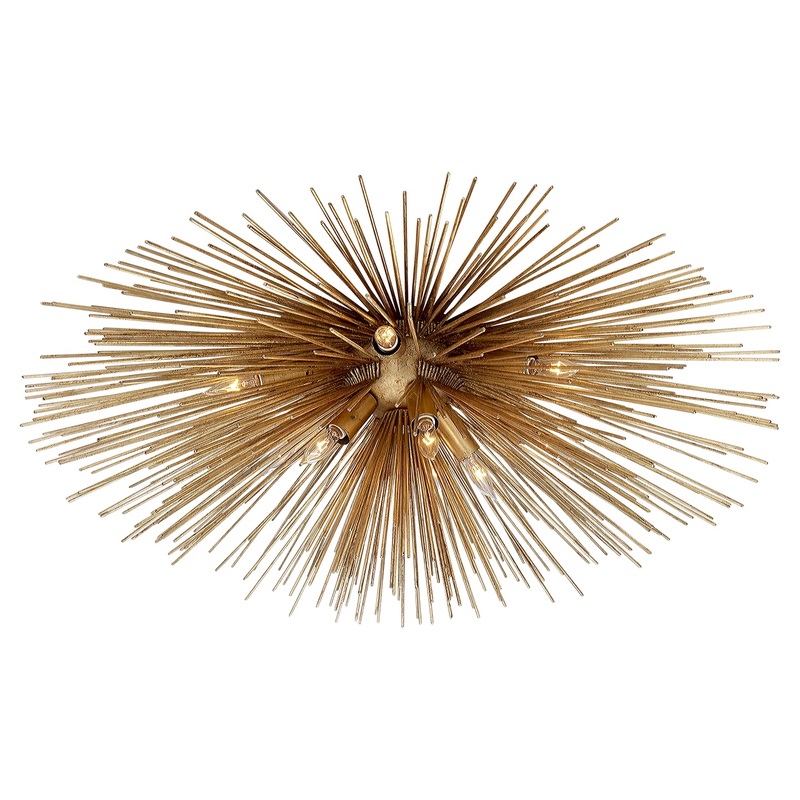 Strada Ten Light Flush Mount, Gild