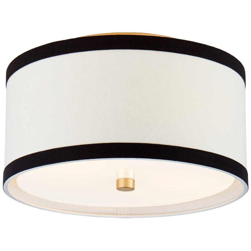 Walker Two Light Flush Mount, Gild