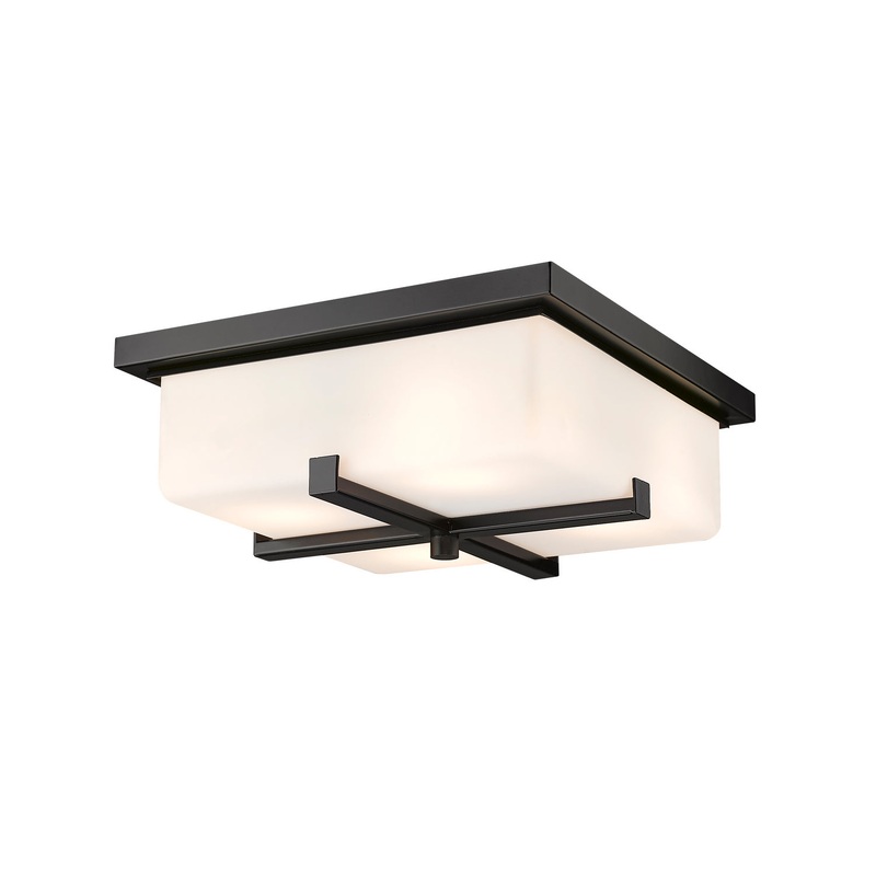 Z-Lite 593F-BK Sana Four Light Outdoor Flush Mount, Black