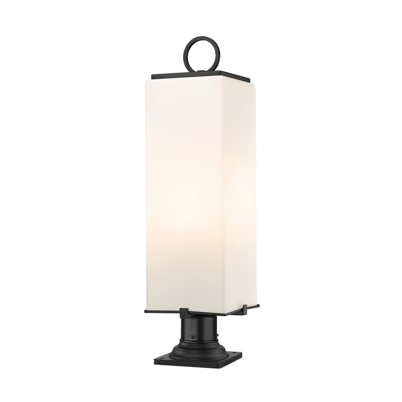 Z-Lite 593PHBR-533PM-BK Sana Three Light Outdoor Pier Mount, Black