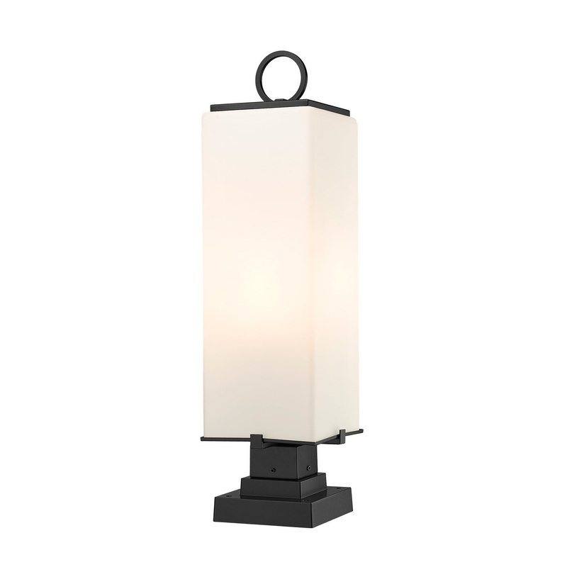 Z-Lite 593PHBS-SQPM-BK Sana Three Light Outdoor Pier Mount, Black