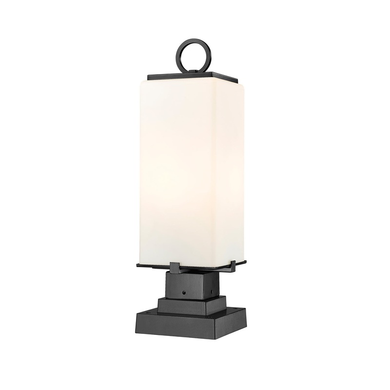 Z-Lite 593PHMS-SQPM-BK Sana Two Light Outdoor Pier Mount, Black