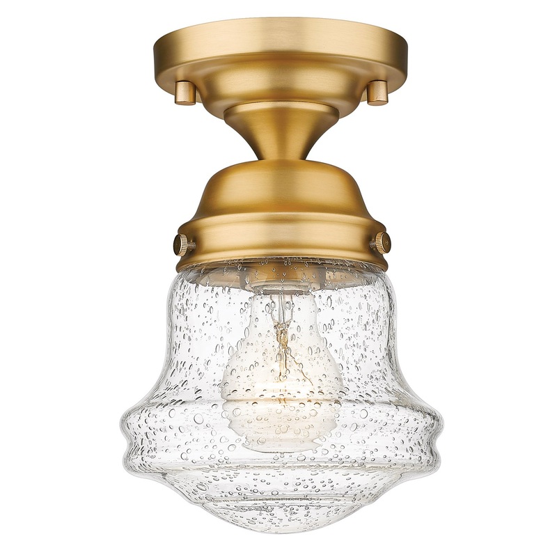 Z-Lite 736F1-HBR Vaughn One Light Flush Mount, Heritage Brass