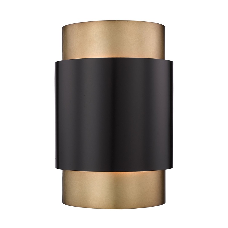 Z-Lite 739S-BRZ-RB Harlech Two Light Wall Sconce, Bronze / Rubbed Brass
