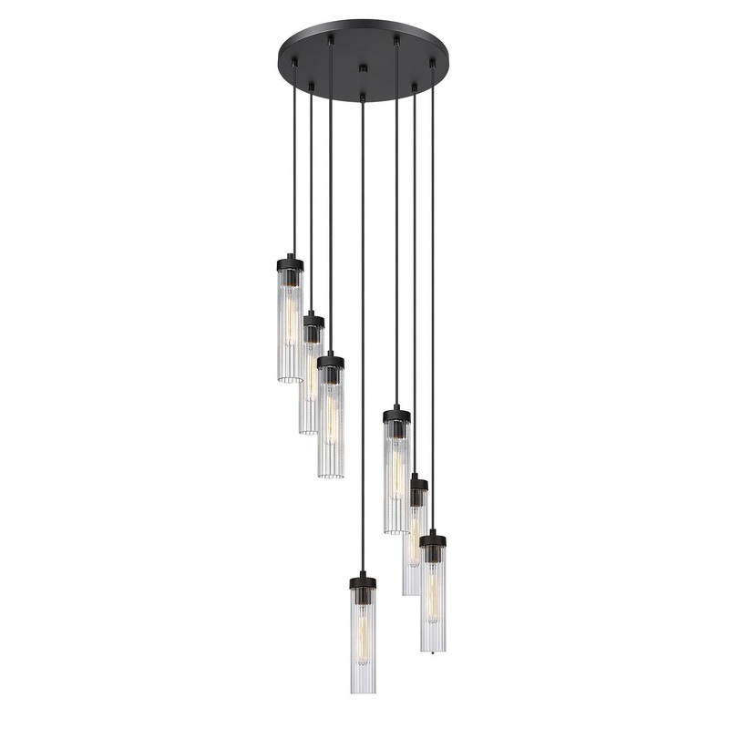 Z-Lite 740P-7R-MB Beau Seven Light Chandelier, Matte Black