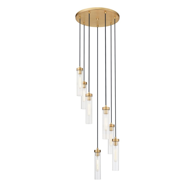 Z-Lite 740P-7R-RB Beau Seven Light Chandelier, Rubbed Brass