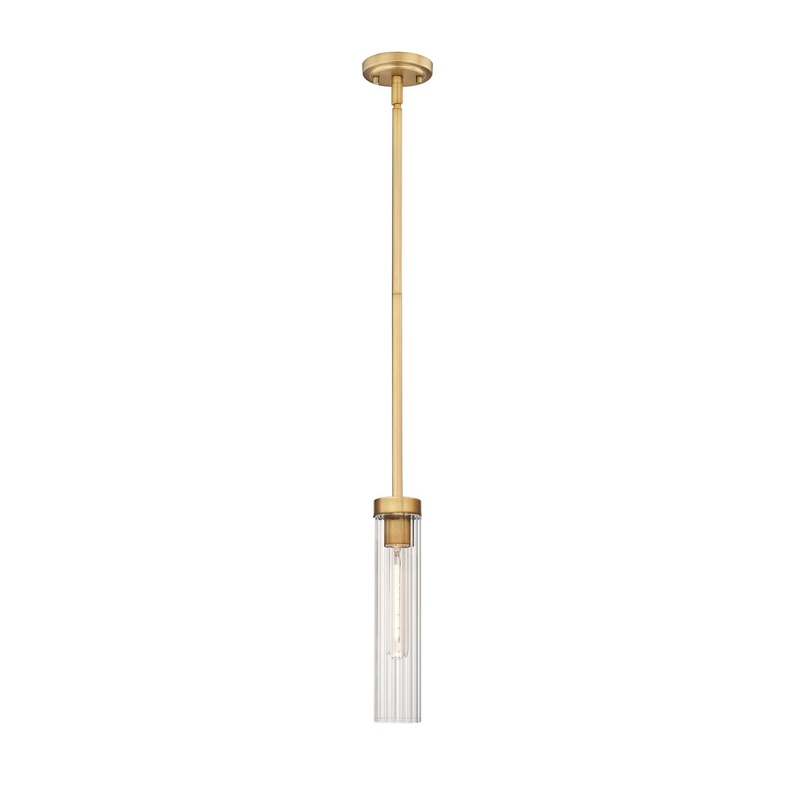 Z-Lite 740P-ROD-RB Beau One Light Pendant, Rubbed Brass