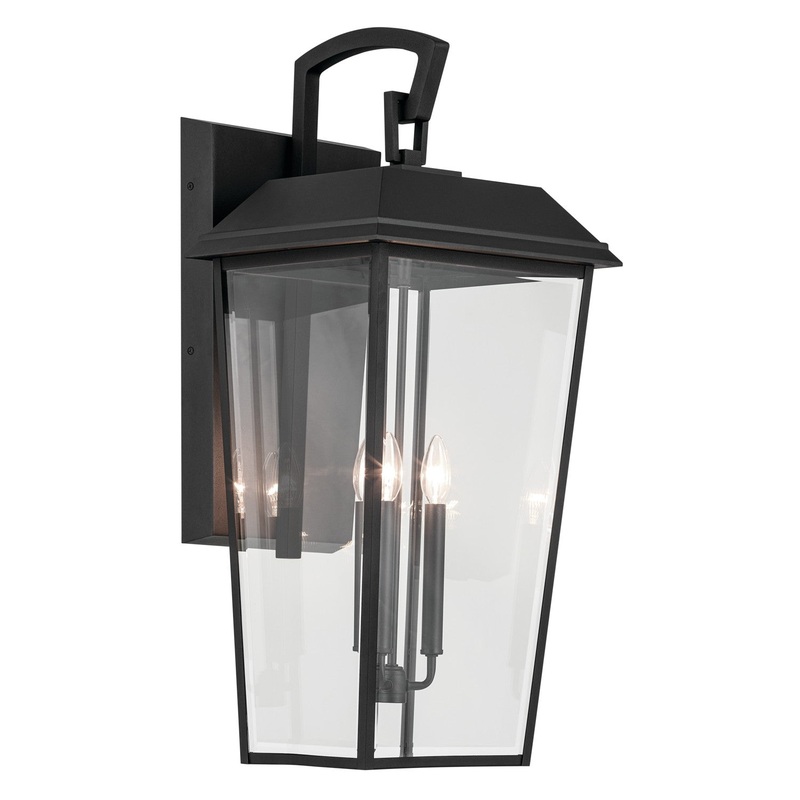 Kichler 59121BKT Mathus Three Light Outdoor Wall Mount, Black Textured