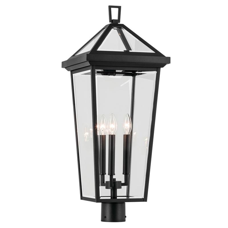 Kichler 59129BKT Regence Three Light Outdoor Post Mount, Black Textured
