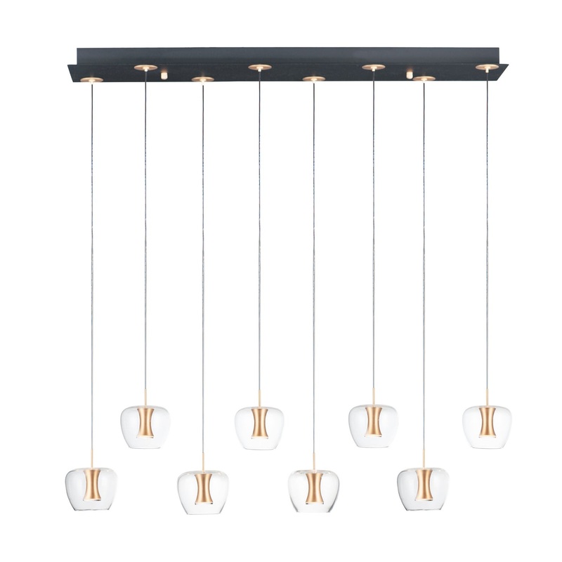 ET2 E24165-18BKGLD Newton LED Pendant, Black / Gold