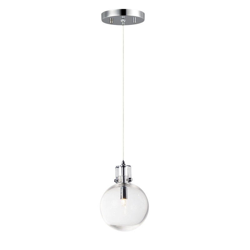 ET2 E24302-18PC Kem One Light Pendant, Polished Chrome