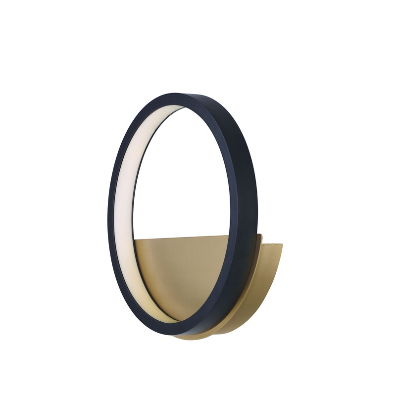 ET2 E24320-BKGLD Hoopla LED Wall Sconce, Black / Gold