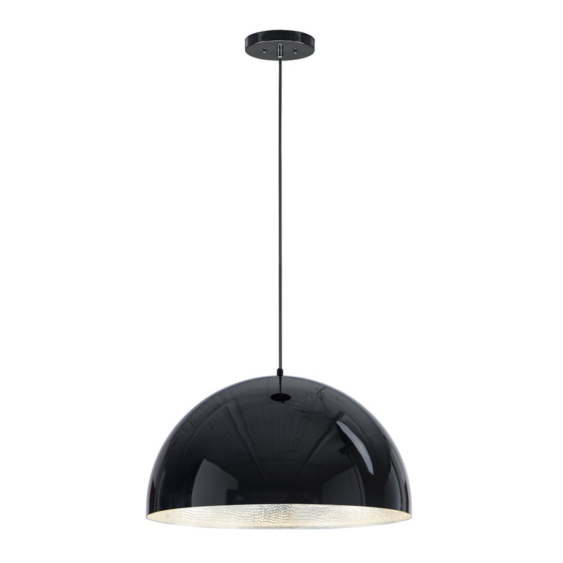 ET2 E24904-GBAL Hemisphere LED Pendant, Gloss Black / Aluminum