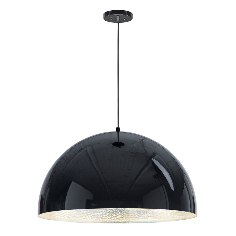 ET2 E24906-GBAL Hemisphere LED Pendant, Gloss Black / Aluminum